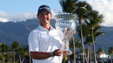 Karl Vilips poses with the Puerto Rico Open trophy in 2025