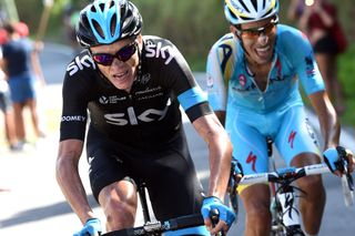 Chris Froome and Fabio Aru on stage eighteen of the 2014 Tour of Spain