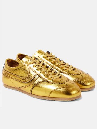 Metallic Leather Sneakers