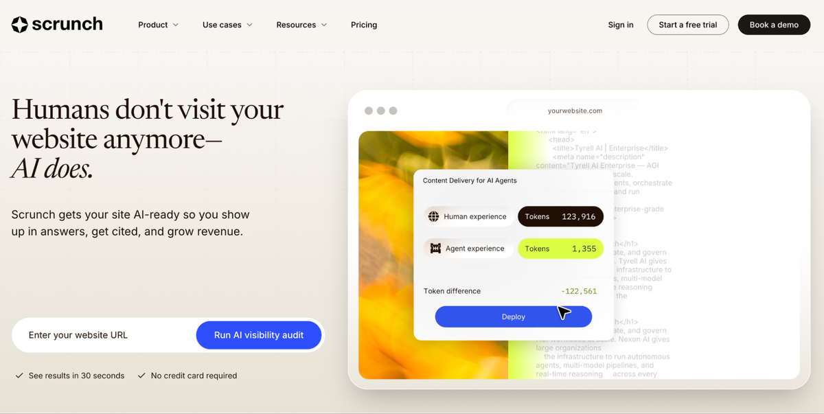 scrunch homepage