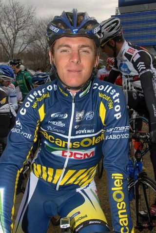 Riccardo Riccò awaits the start of the Grand Prix d'Ouverture La Marseillaise.