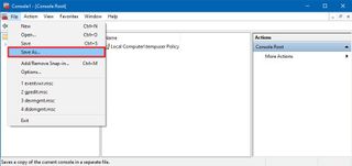 Save MMC as a file on Windows 10
