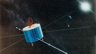 An illustration of NASA's Geotail spacecraft that has ended its mission after 31 years in space.