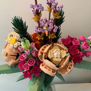 LEGO flower bouquet in clear vase