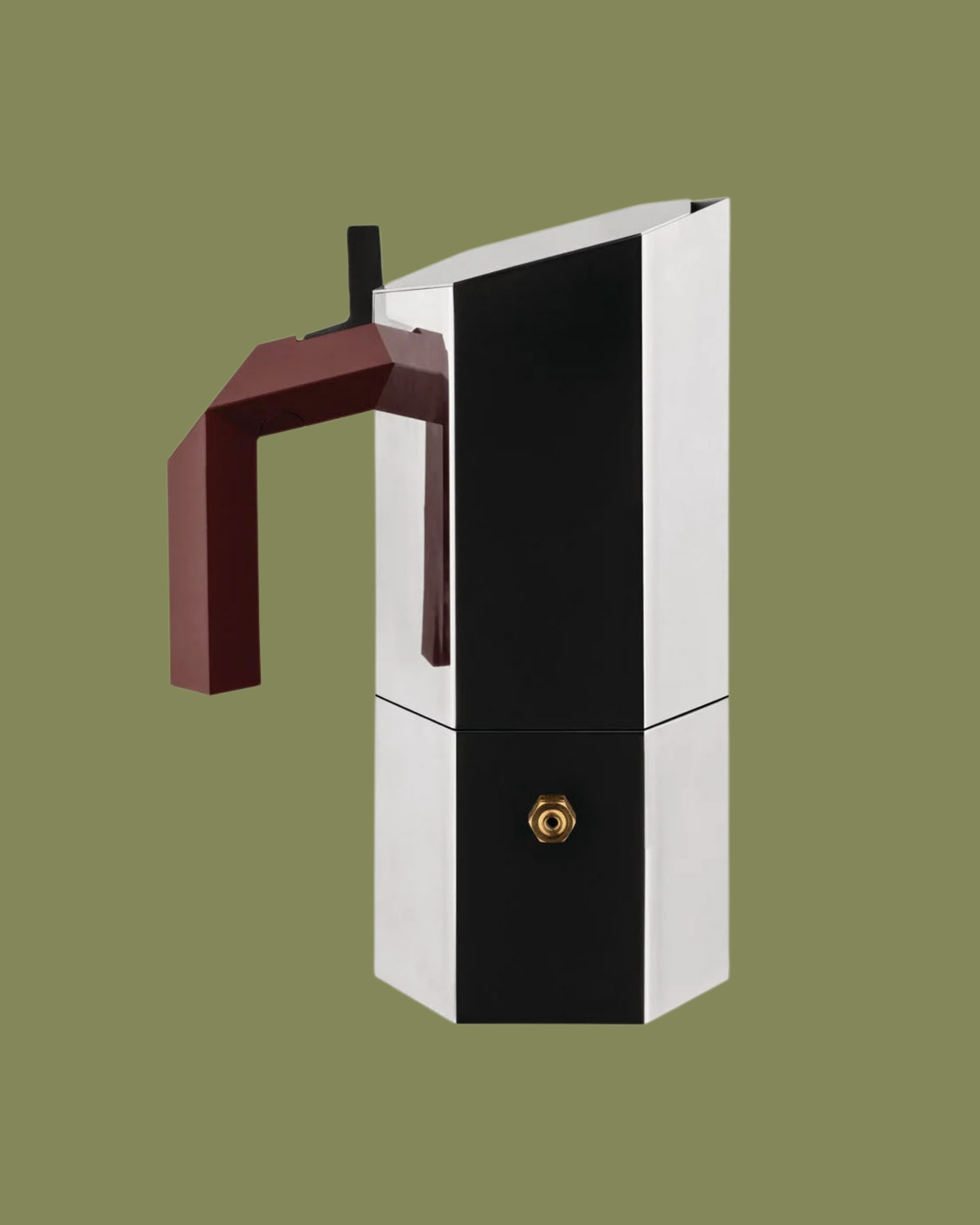 Alessi, Menhir Italian Espresso Maker Metal / 3 Cups, 15 Cl - Not Induction-Compatible - Alessi