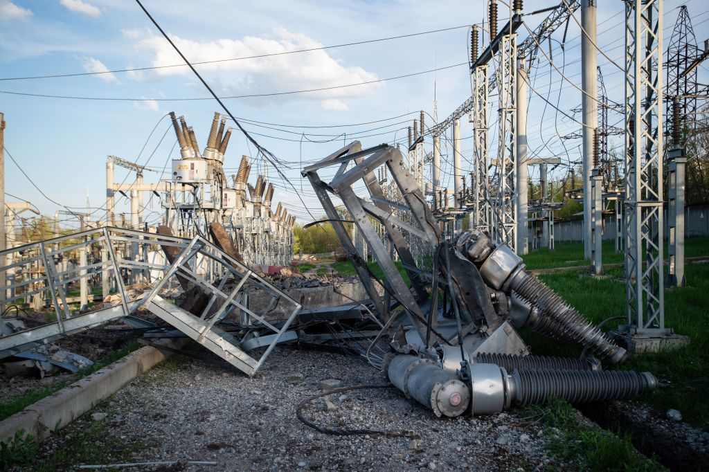 Power station destroyed by Russian rocket attack in eastern Ukraine