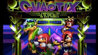 Knuckles and his friends posing for the Knuckles Chaotix title card.