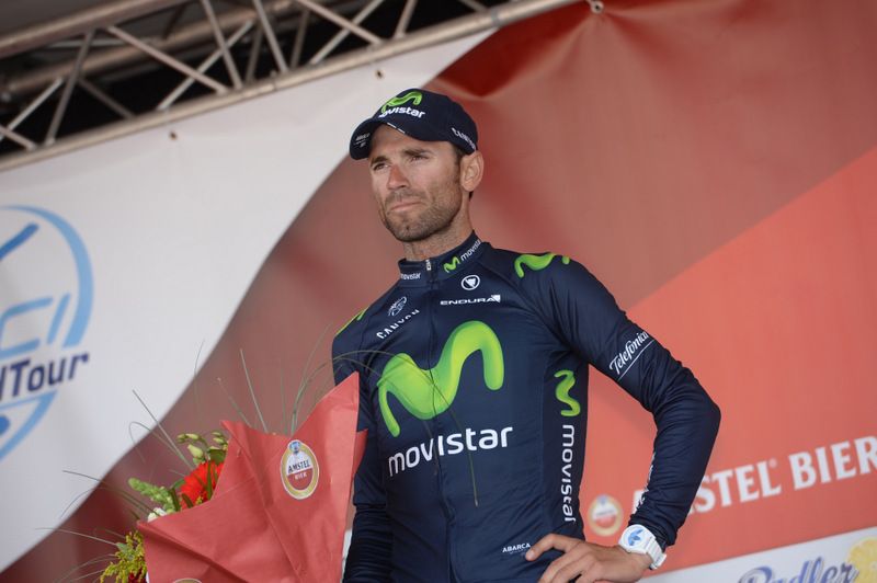 Alejandro Valverde (Movistar) on the podium in second place