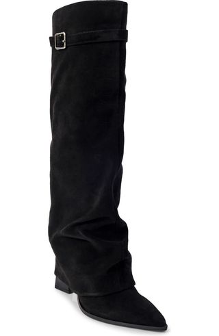 Felicity Foldover Shaft Pointed Toe Knee High Boot