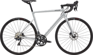 a light grey bike against a white background