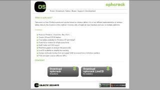 Ophcrack's homepage