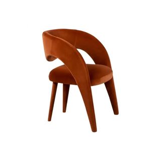 rust velvet dining chair