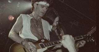 Brian Robertson and Lemmy Kilmister in 1982, during the former Thin Lizzy guitarist's ill-fated stint with Mot&ouml;rhead