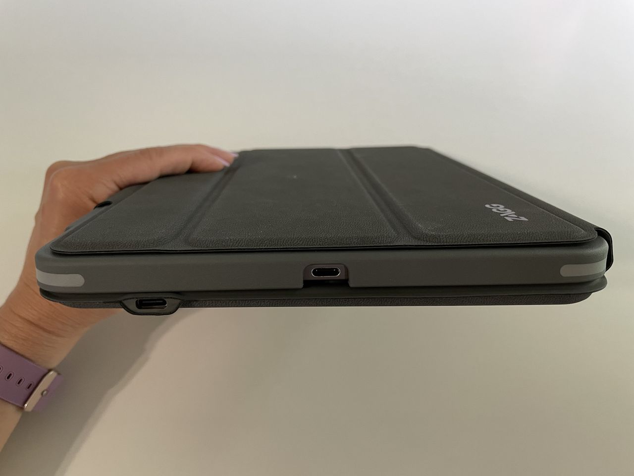 Zagg Pro Keys With Trackpad Wireless Keyboard With Trackpad And Detachable Case Side Angle