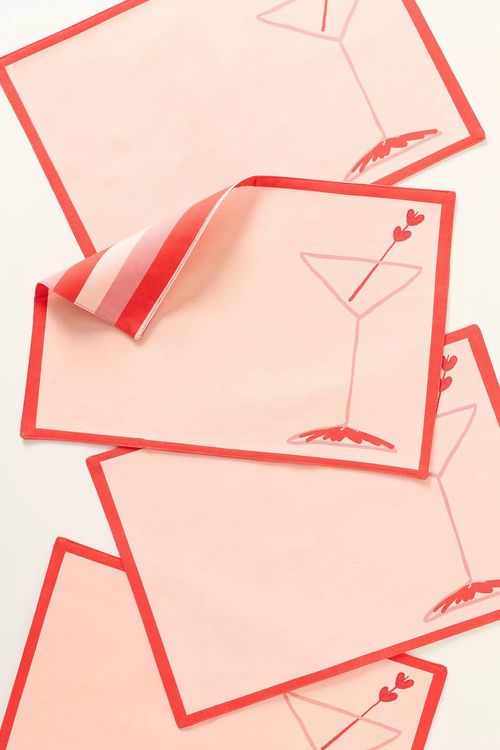 Be My Valentini Reversible Placemats, Set of 4