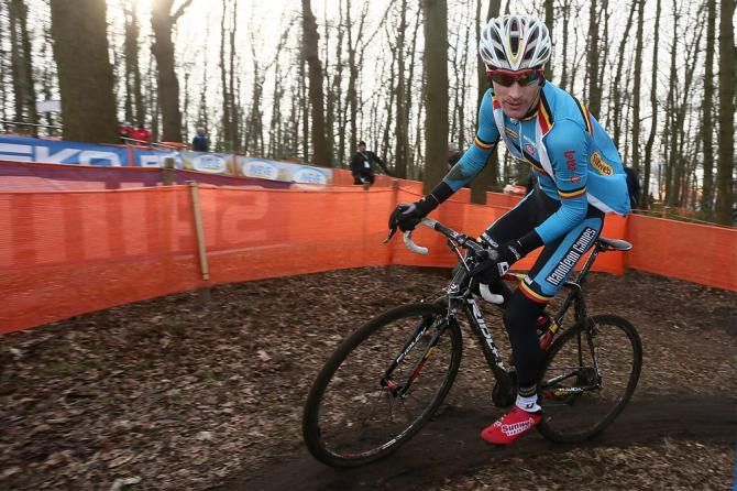 Belgium's Klaas Vantornout pre-rides the Worlds course on Friday