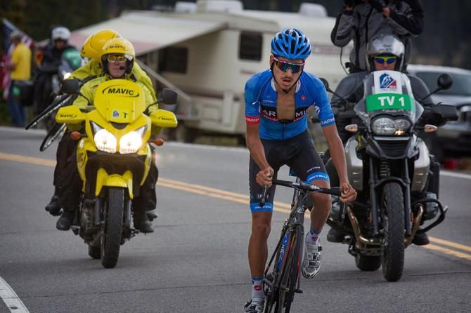 Morton attacked on the Hoosier Pass climb from the breakaway