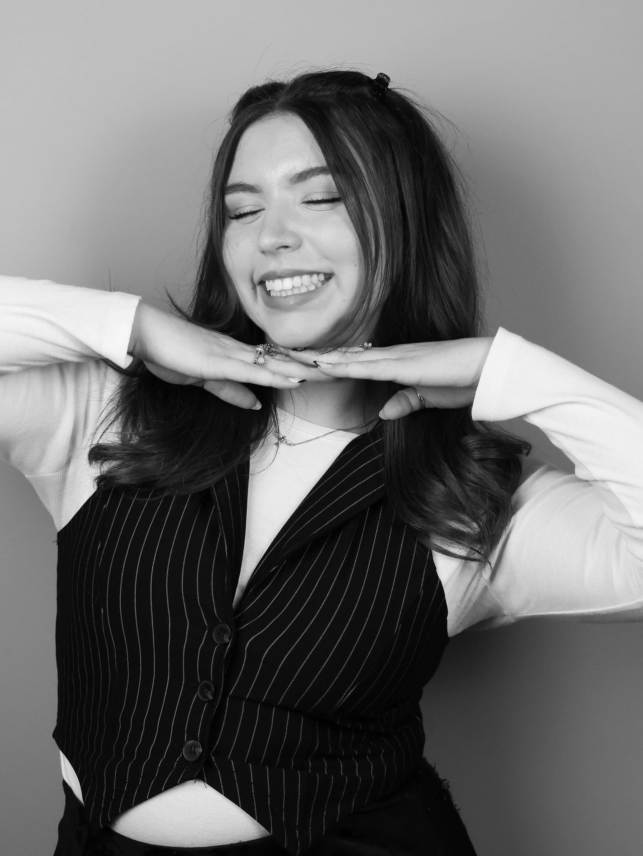A photo of a woman taken on a Canon EOS R5 Mark II camera.