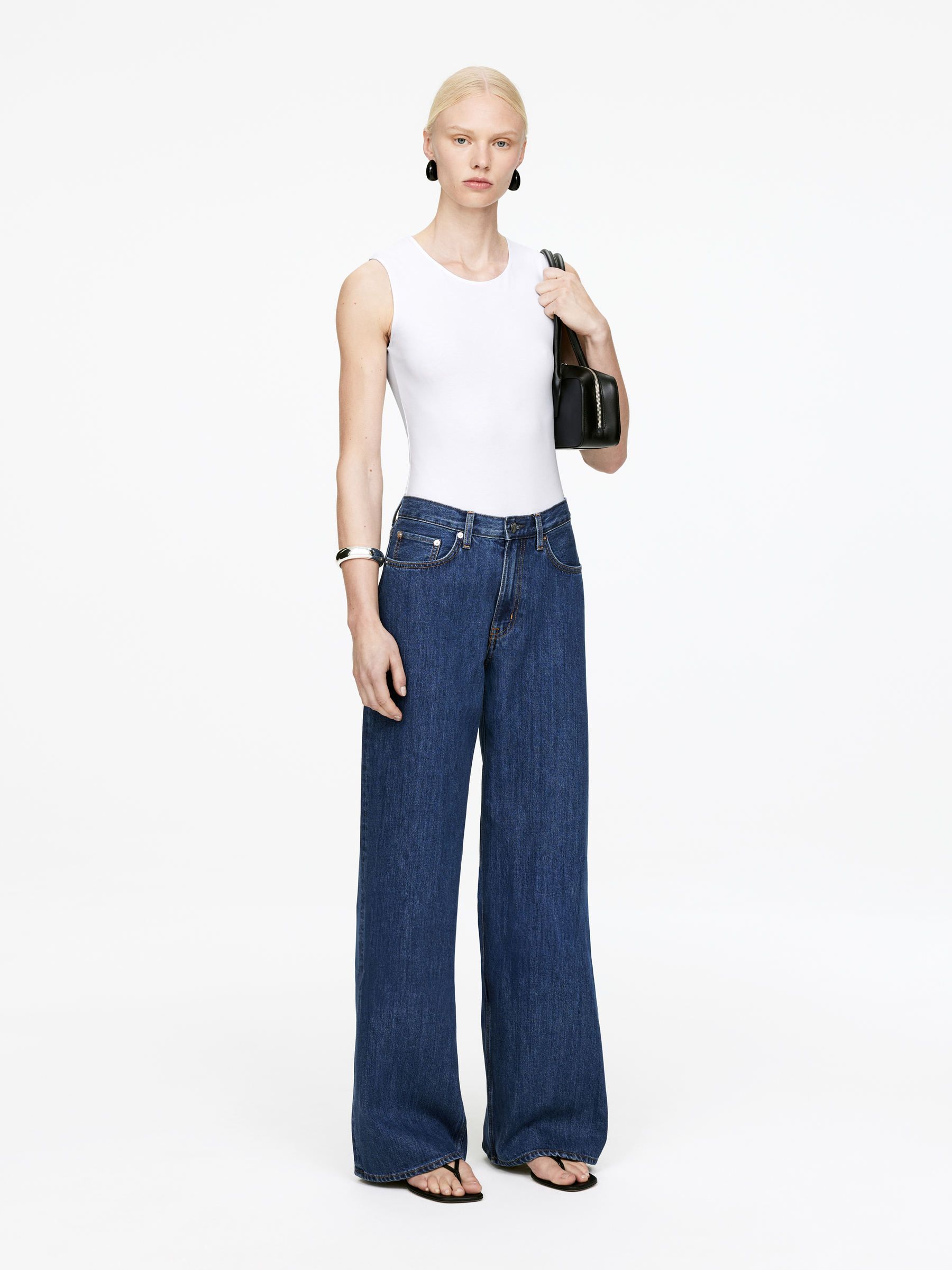 Cloud Loose Wide Jeans – Mid Blue – Women – Arket Gb