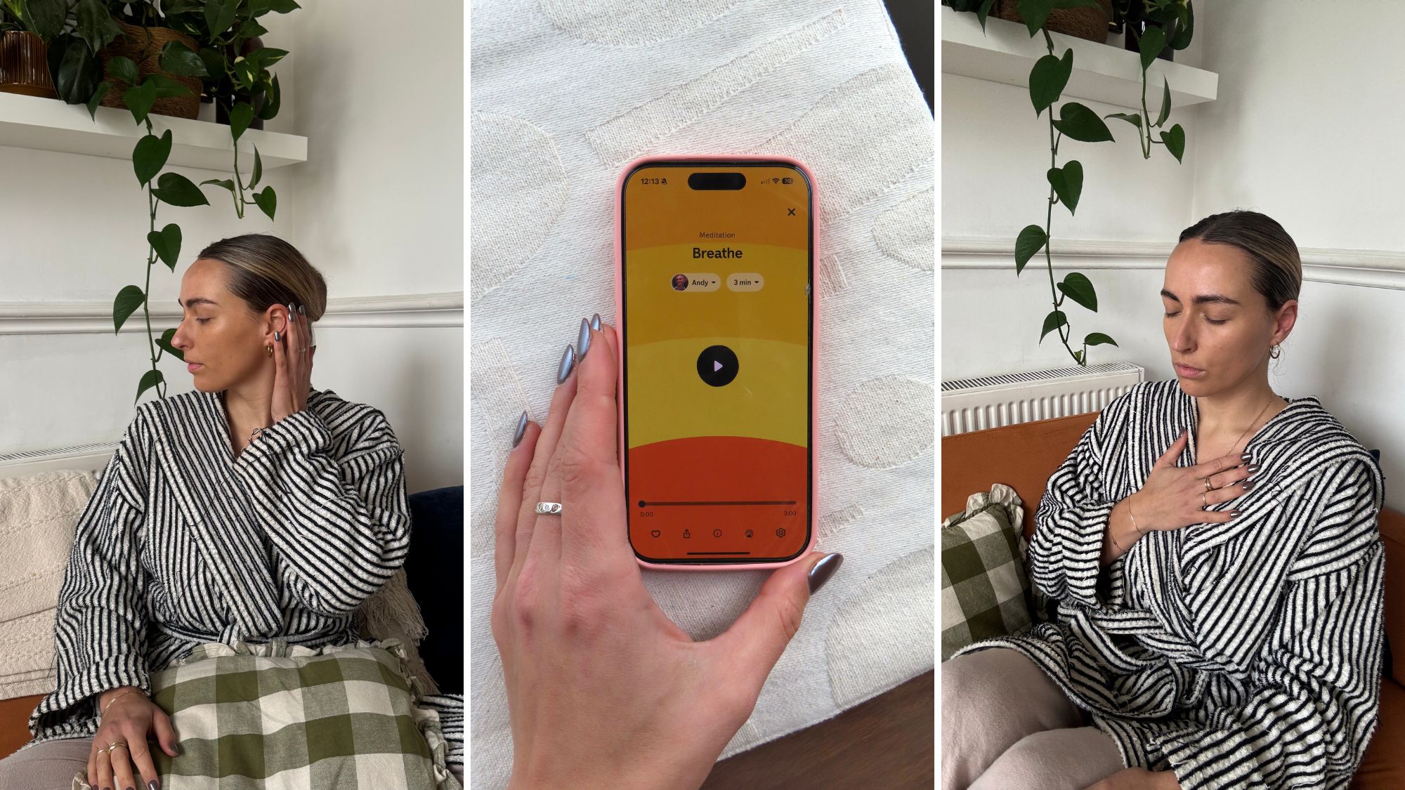 Health contributor Georgia trying a five-minute meditation at home