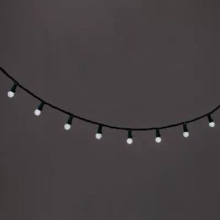 60ct LED Faceted Sphere Christmas String Lights on a gray background.