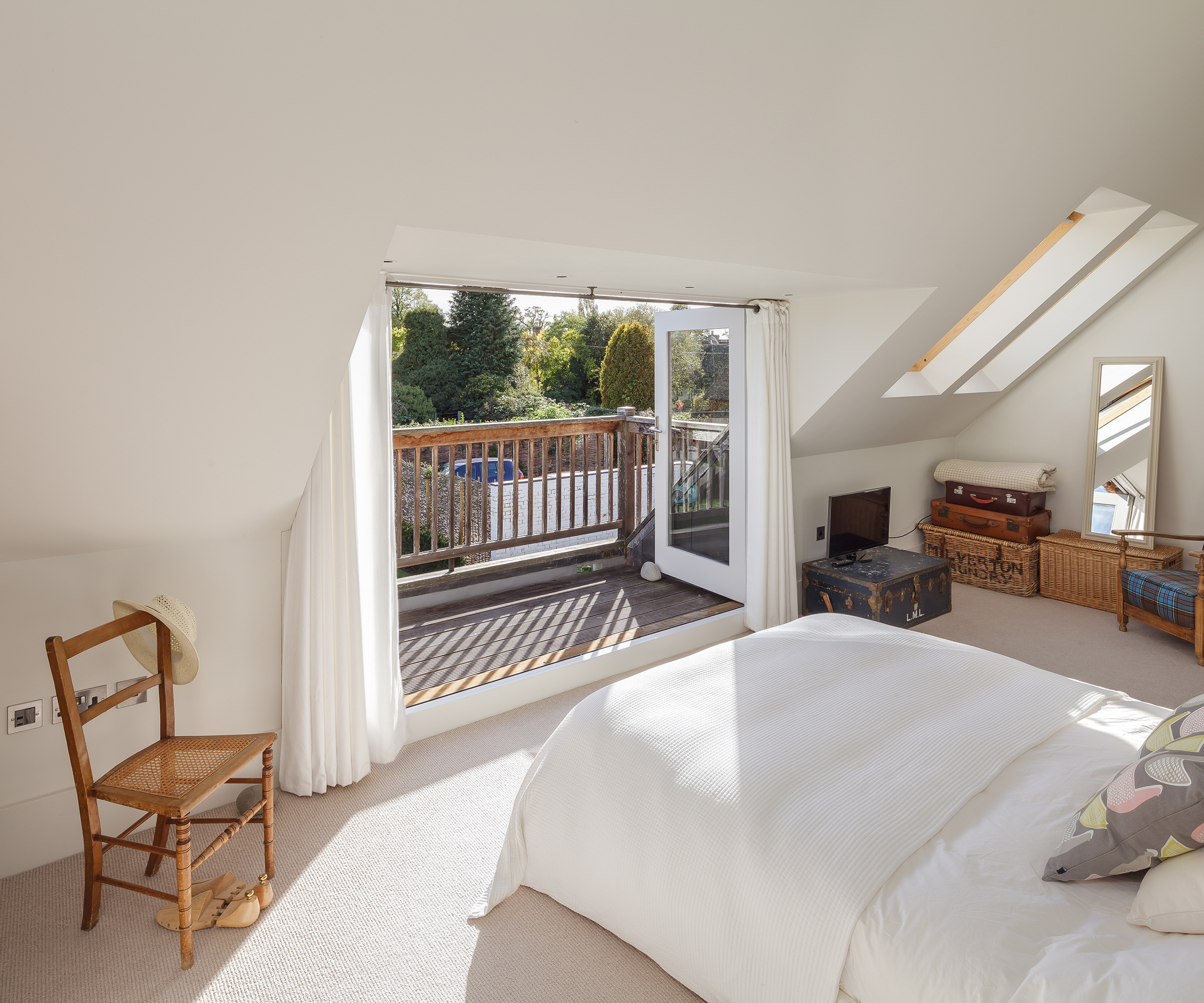 loft conversion bedroom with balcony