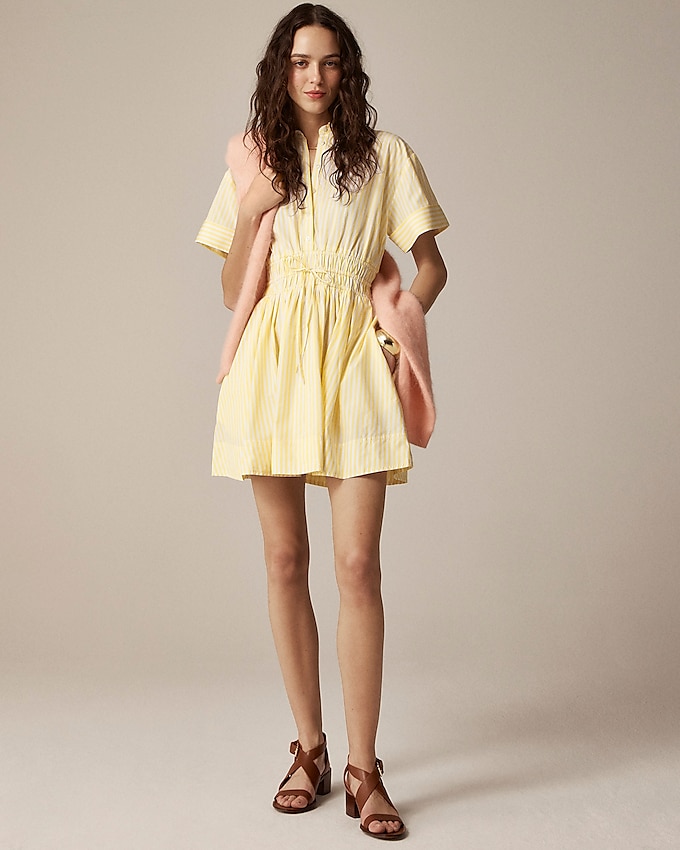 Elena Mini Shirtdress in Striped Cotton Poplin