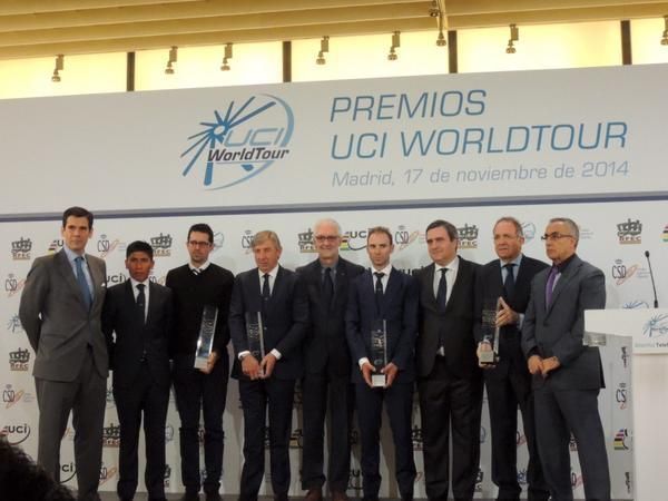 Nairo Quintana also made an appearance to collect the team prize