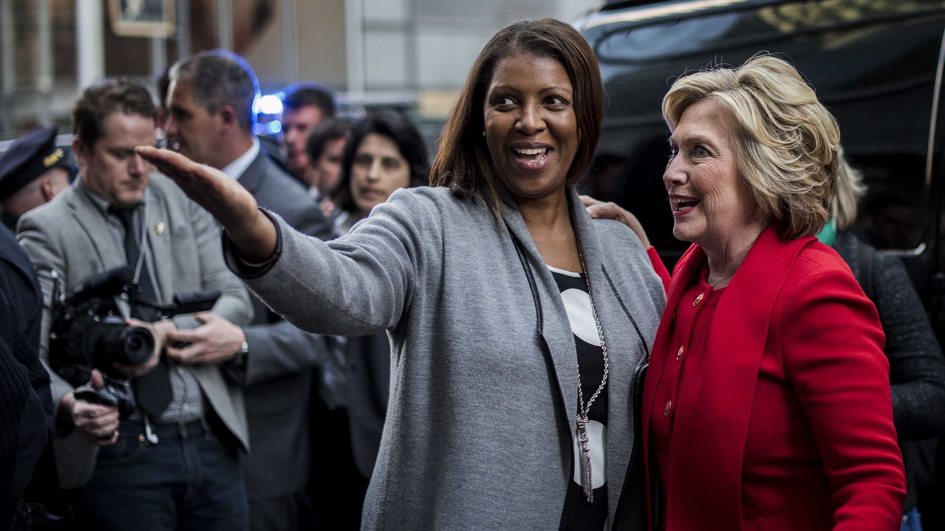 james with hillary clinton in 201