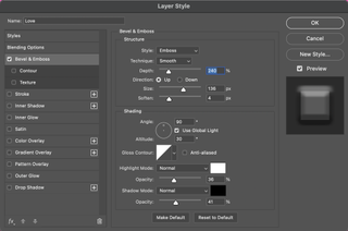 Screenshot of effect controls panel in Photoshop.