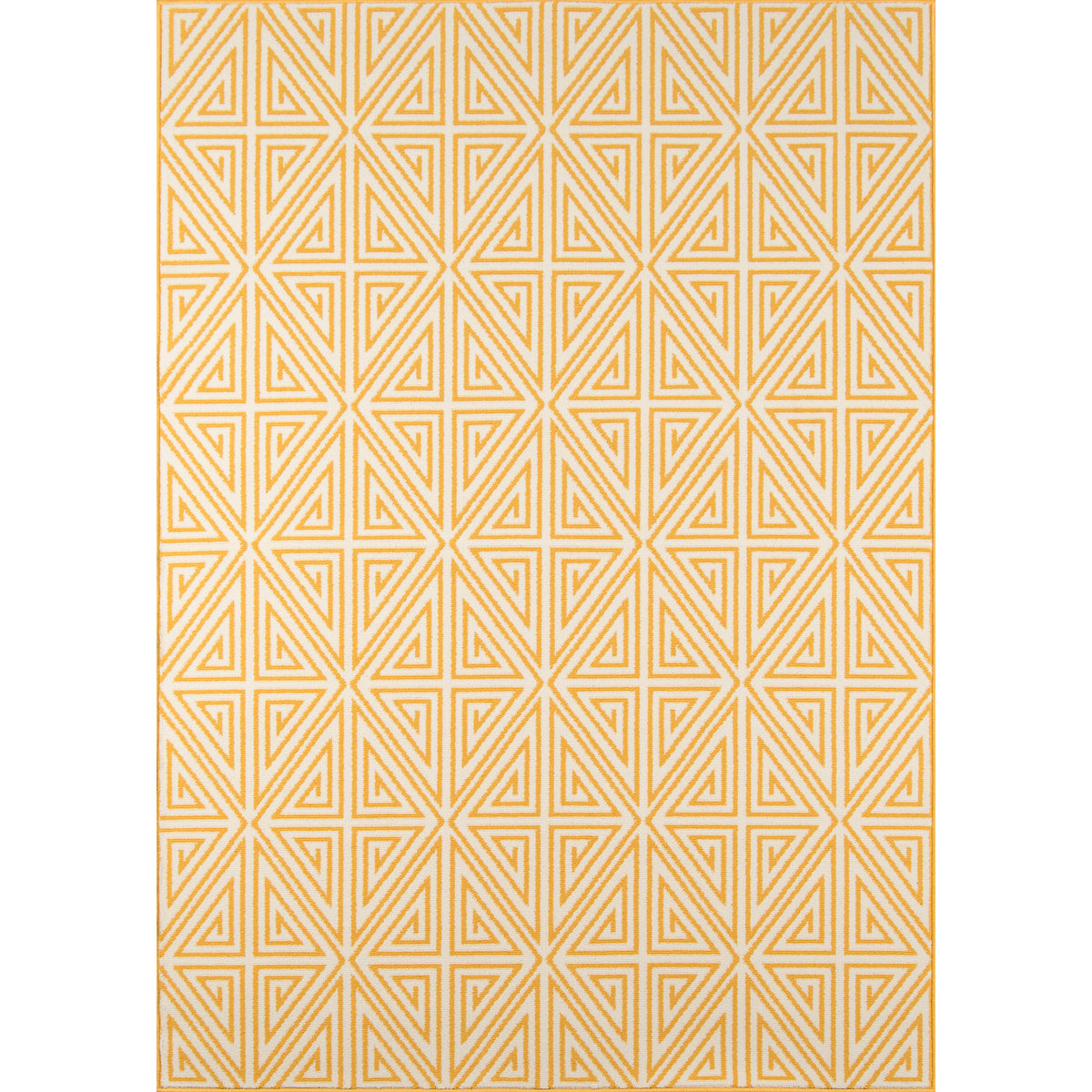 Ebern Designs Irita Geometric Yellow/white Indoor / Outdoor Area Rug &amp;amp; Reviews | Wayfair