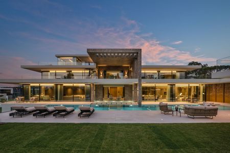 Almancil Loulé house facade at sunset