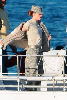 Kristen Stewart on the set of Camp X-Ray in LA