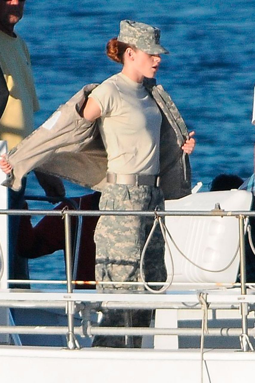 Kristen Stewart on the set of Camp X-Ray in LA