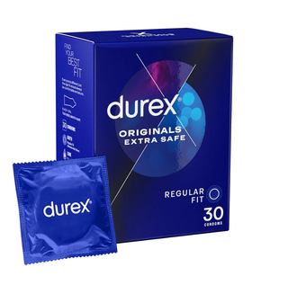 A product shot of the Durex Extra Safe condoms, some of the best condoms