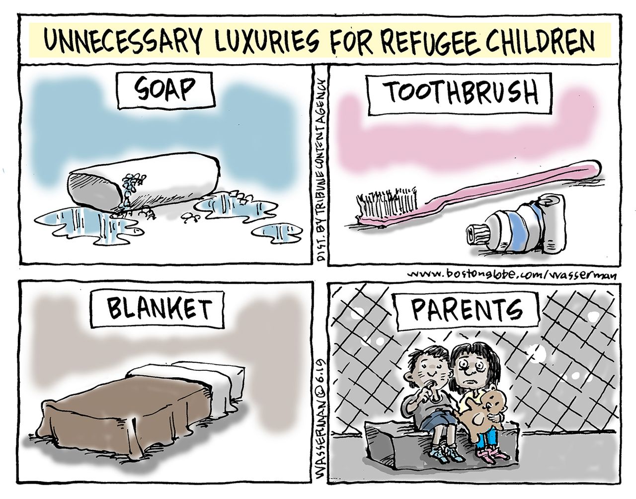 Political Cartoon U.S. Migrant Children Soap Detainment Border Crisis