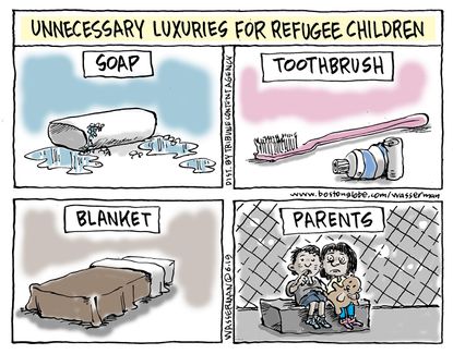 Political Cartoon U.S. Migrant Children Soap Detainment Border Crisis