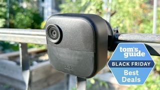 A Blink Outdoor 4 security camera with a Tom's Guide Black Friday deals badge