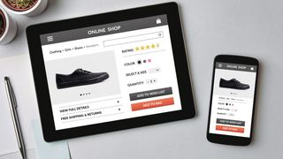 Tablet and smartphone showing ecommerce websites