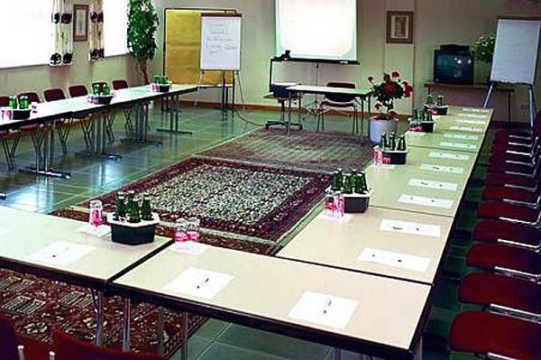 One of the hotel's conference rooms was turned into a work room for mechanics and soigneurs