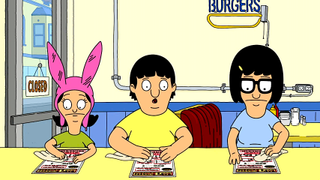 Still of the Belcher kids in Bob's Burgers.