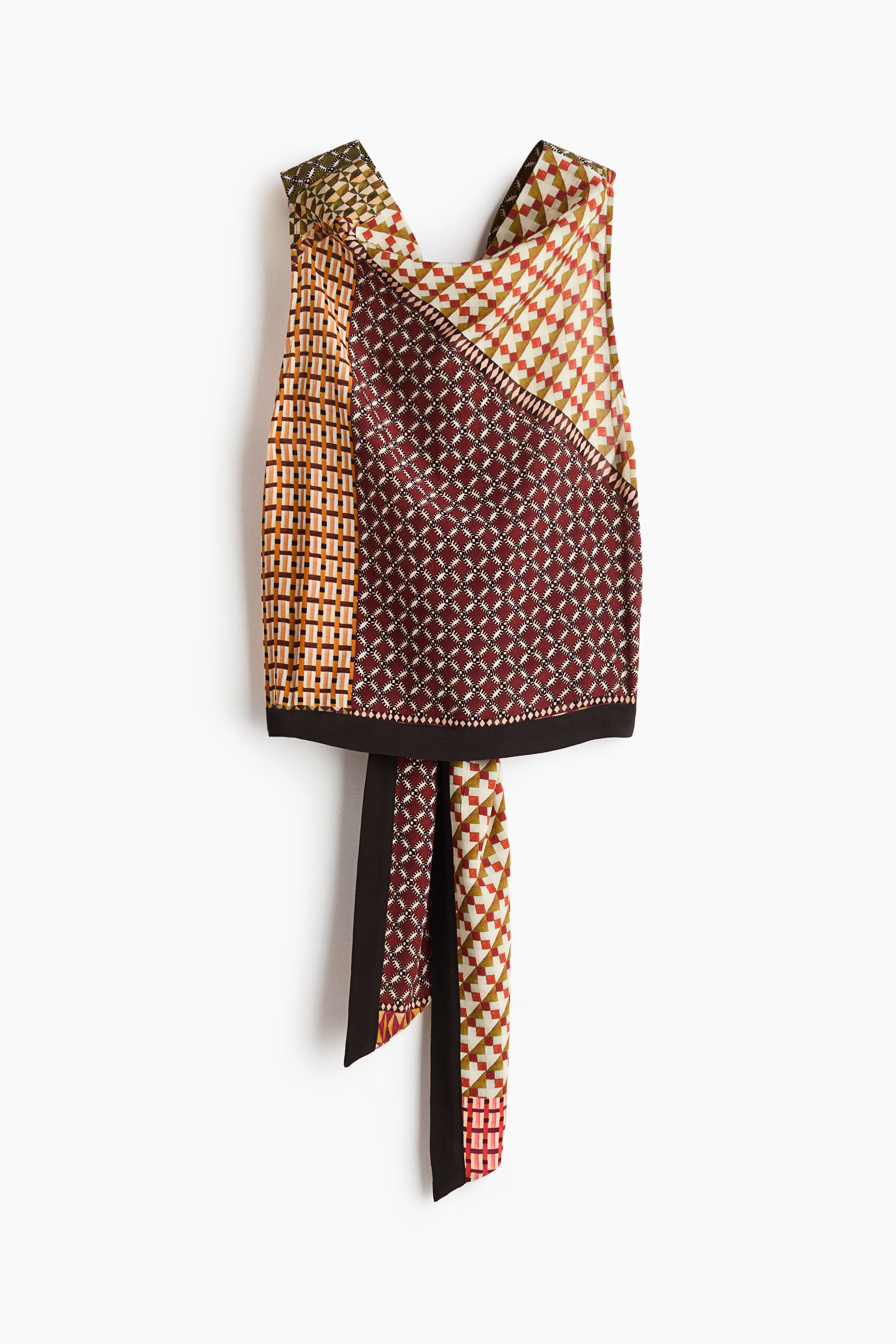 Scarf-Neck Silk Top