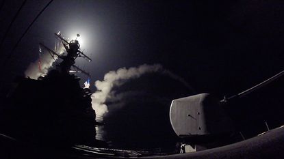 Missiles launched against Syria on Thursday.