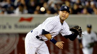 Derek Jeter of the New York Yankees, subject of The Captain documentary, plays against the Baltimore Orioles during his last game at Yankee Stadium