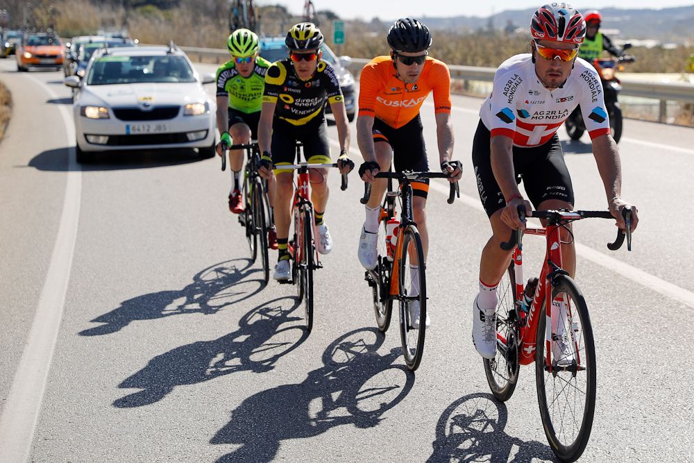 Silvan Dillier (AG2R - La Mondiale) leads a breakaway during stage 1 at Ruta del Sol.