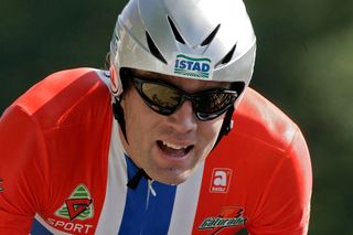 Former footballer Knut Anders Fostervold in action at the 2006 World Cycling Championships.