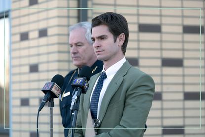 Andrew Garfield as Detective Jeb Pyre in Under The Banner of Heaven