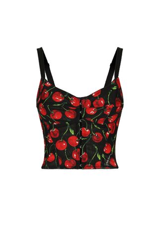 D&G Cherry-Print Bustier Top 