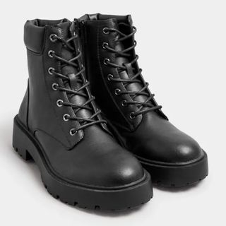 black lace up combat boots