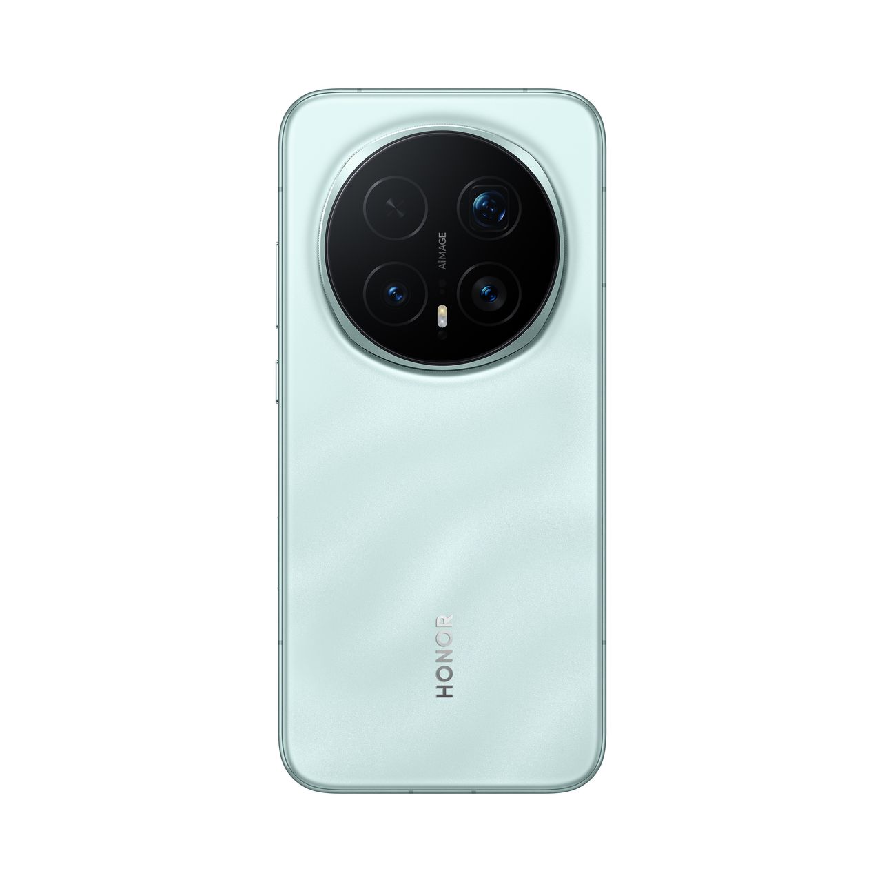 Honor Magic 8 Pro back panel in cyan